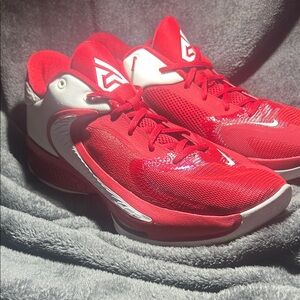 Red Athletic Sneakers with Logo